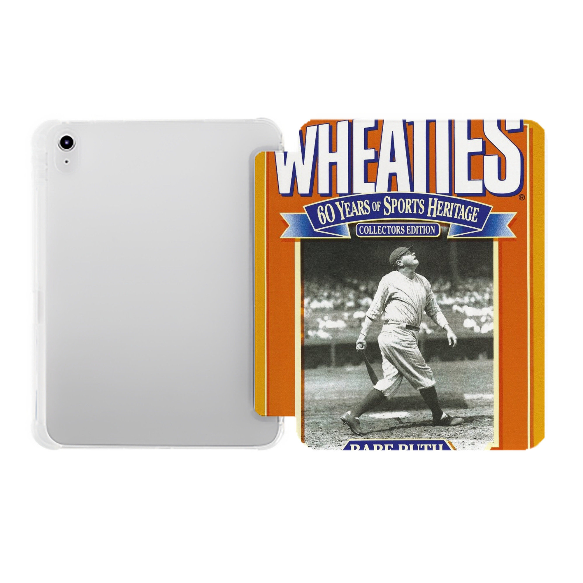 Babe Ruth 41 Premium Tri-Fold PU Leather & Silicone IPad Case With Pencil Slot – Fits 9.5,10.5,10.9 – Adjustable Stand, Slim, Protective